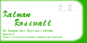 kalman rosivall business card