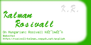 kalman rosivall business card
